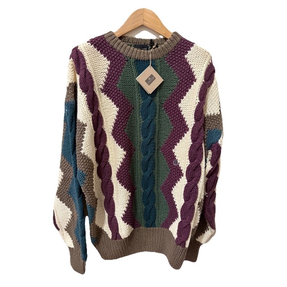 Structure Other - Vintage 90s Structure Colorful Cableknit Sweater NWT Size XL
